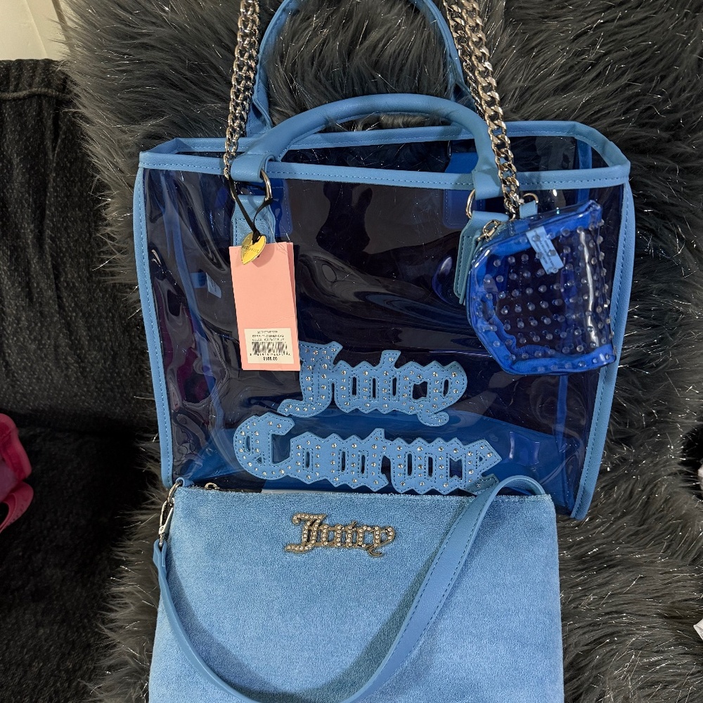Juicy couture soft serve tote blue heritage